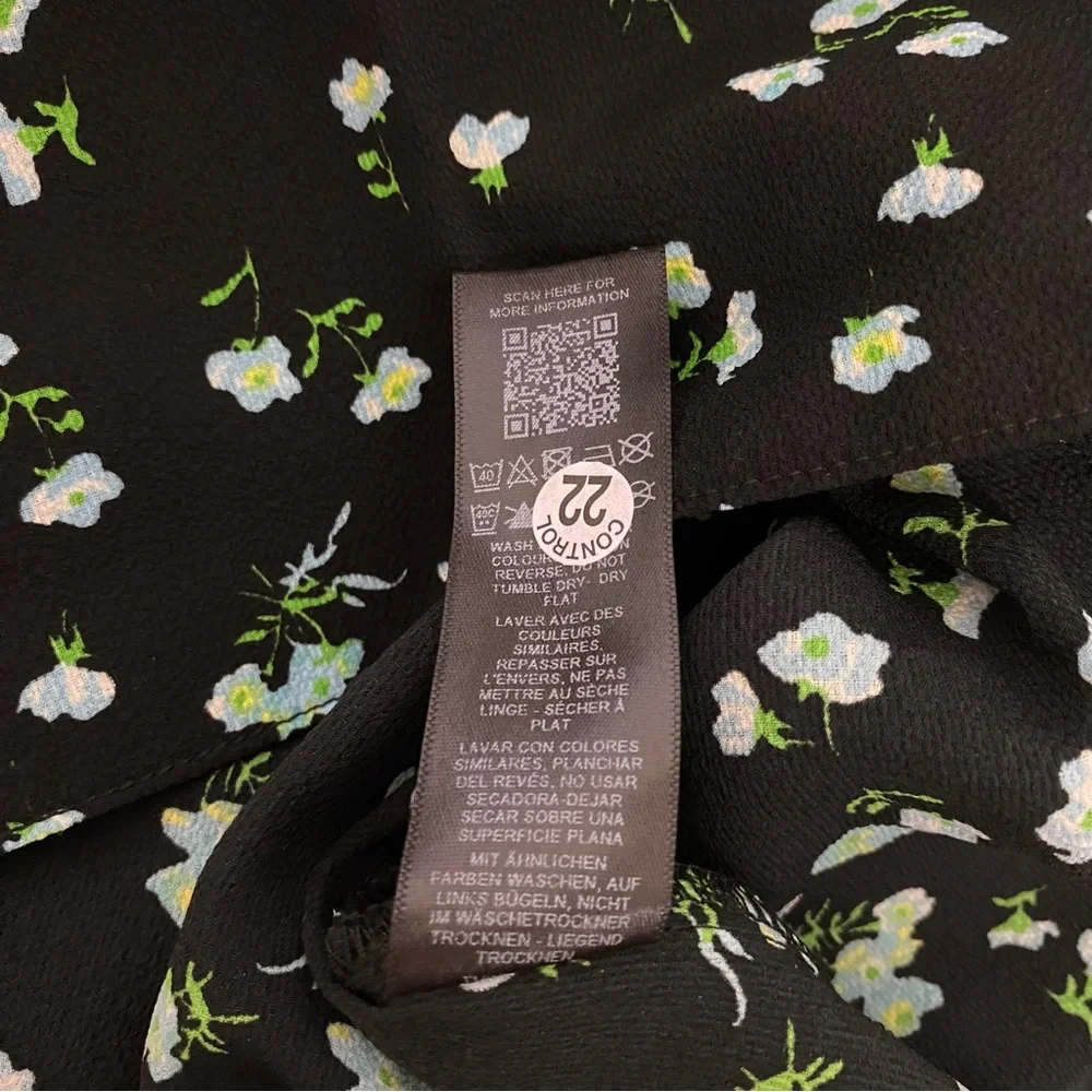 ASOS Design Lace Ruffle Bodice Mini Tea Dress Black Ditsy Floral Womens 10 NWT